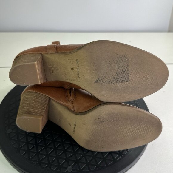 Madewell Brown Leather Zip Ankle Boots Women Size 6 Style 03822 - Picture 6 of 10